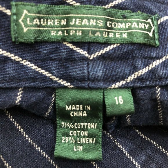 Lauren Jean Co. Ralph Lauren Pin Striped Wide-Leg Jeans 16 - Picture 9 of 12